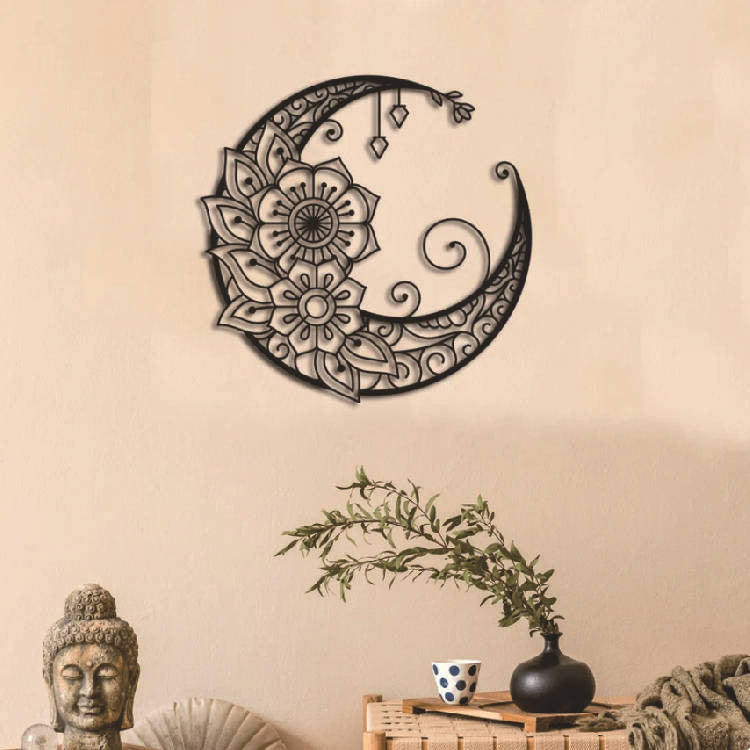 Moon Flower Metal Wall Art