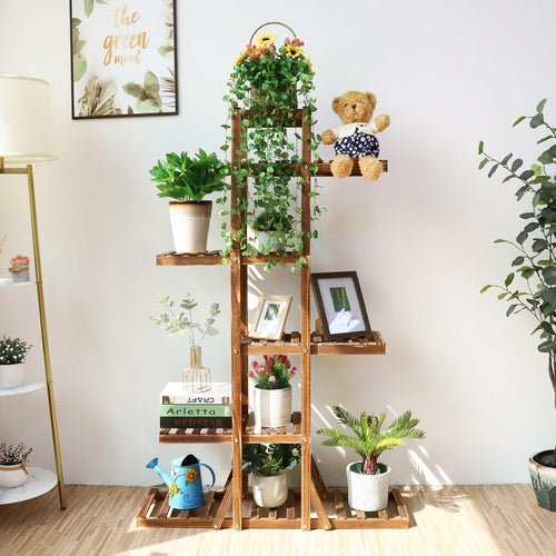 Indoor 6-Tier Wooden Plant Stand