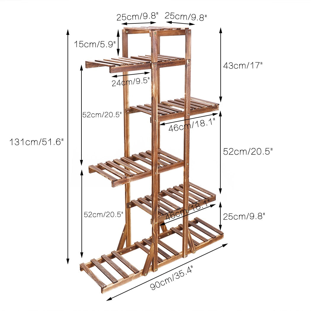 Indoor 6-Tier Wooden Plant Stand