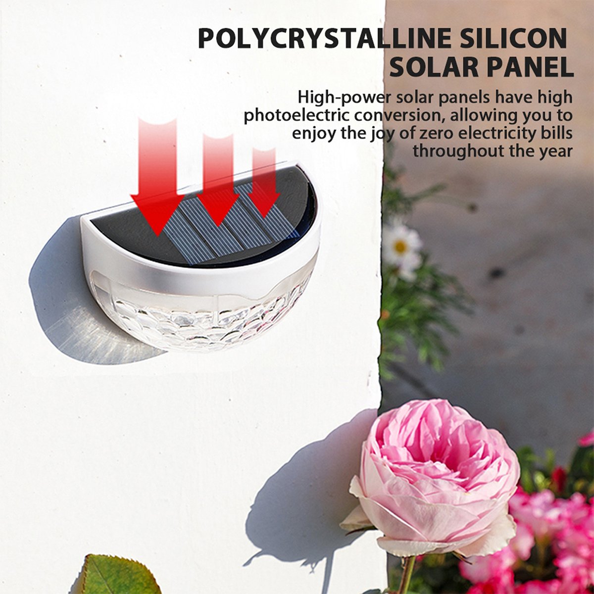 2PCS Solar Semicircle Wall Lights