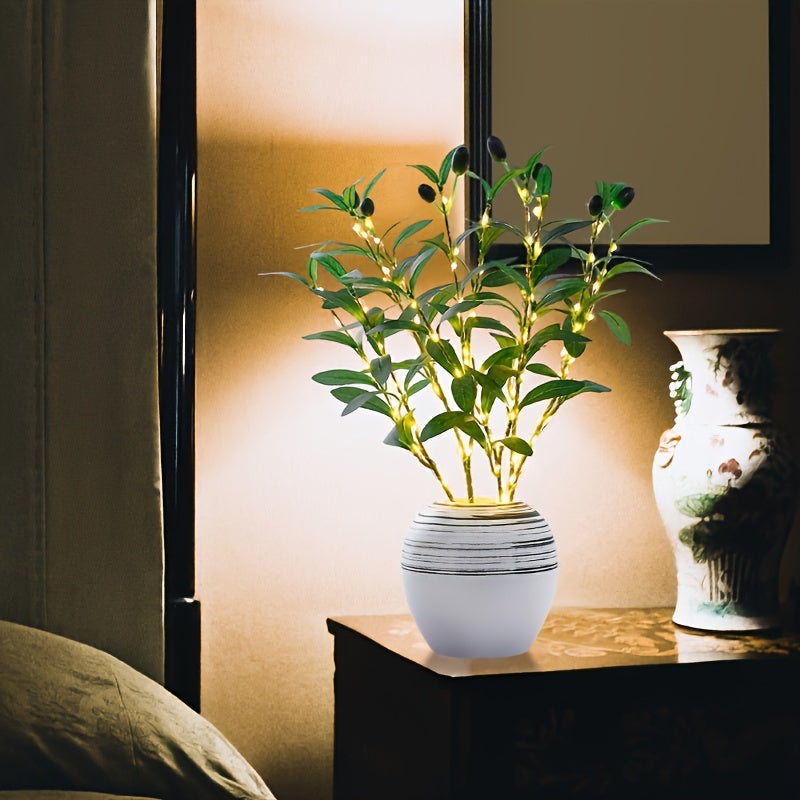 Elegant Olive Branch LED Lamp