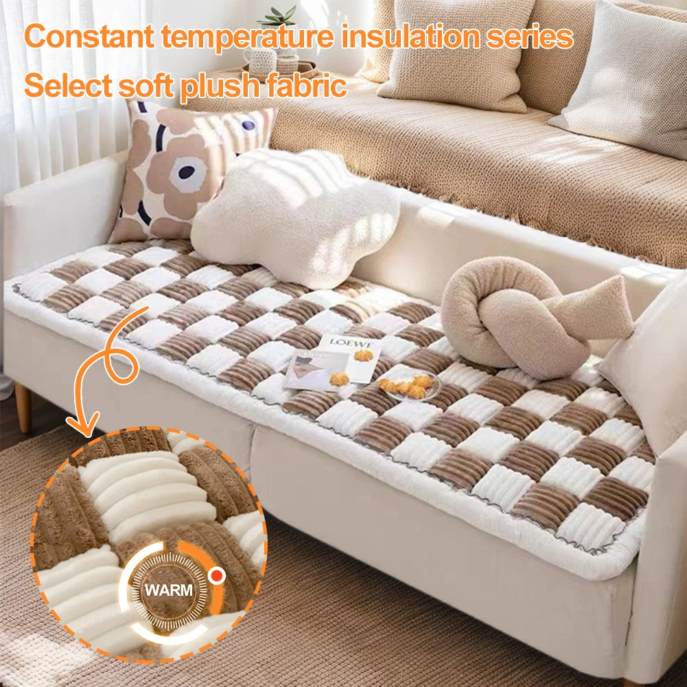 Plush Winter Sofa Cover