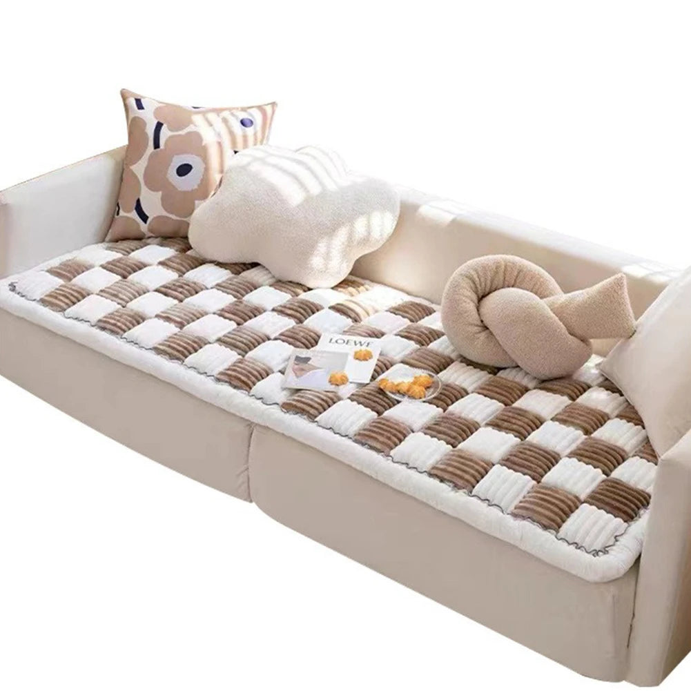 Plush Winter Sofa Cover