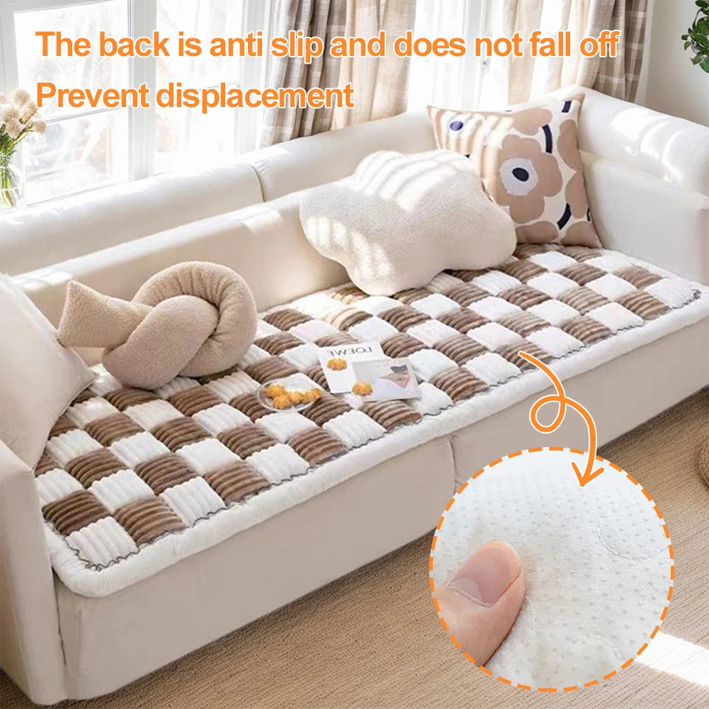 Plush Winter Sofa Cover