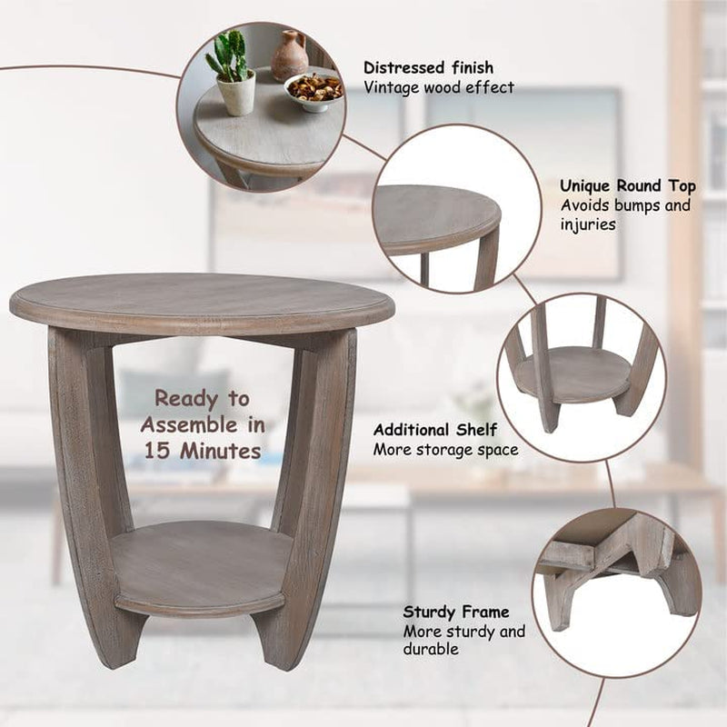 Rustic French Country End Table